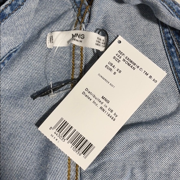 NEW mango blue medium tejano soft denim overall US S - Picture 6 of 9